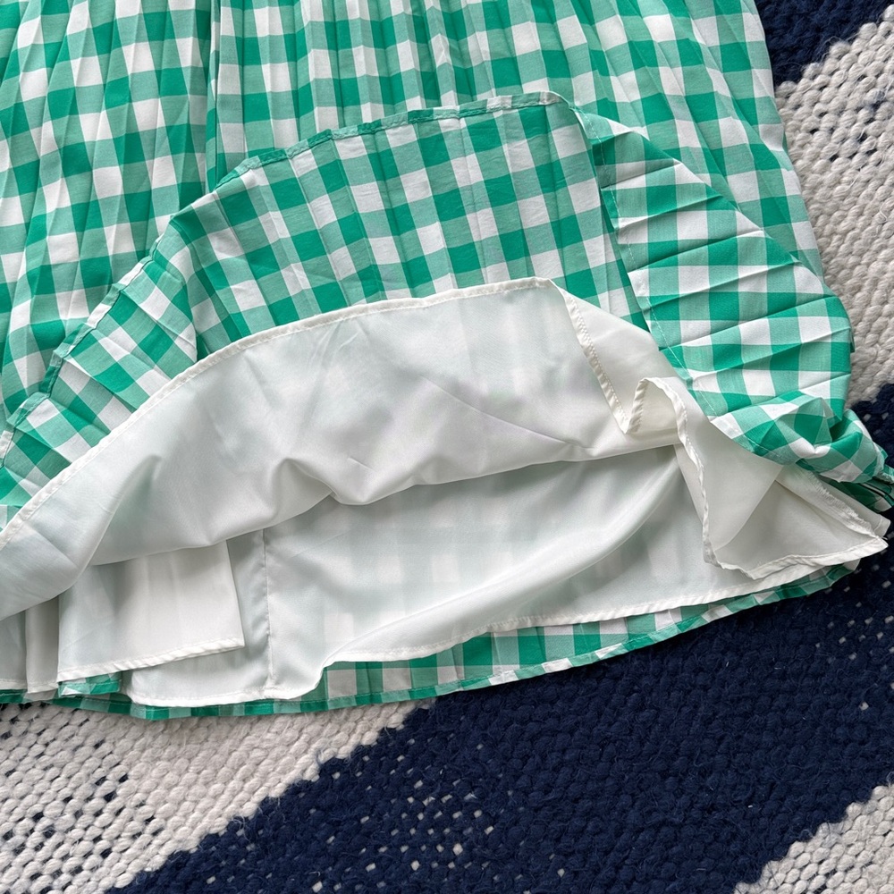 A New Day Pleated Buffalo Check Gingham A-Line Skirt - Picture 6 of 6
